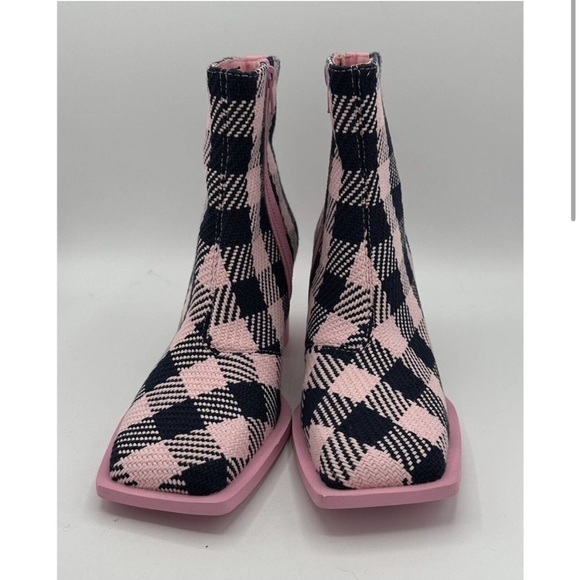 Camper Karole Plaid Bootie pink black plaid size 40 US 10 New in box ankle boots - Picture 2 of 8